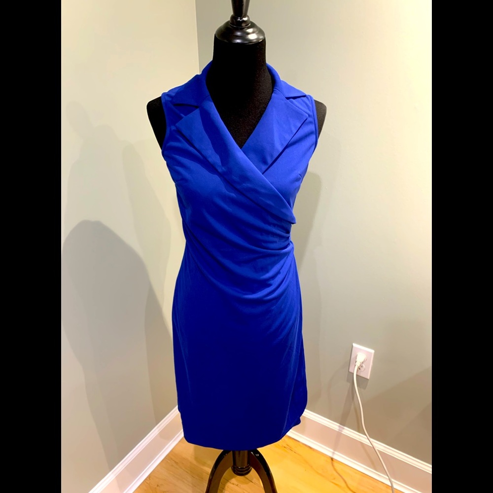 Royal blue dress from Express that hugs in all the right places